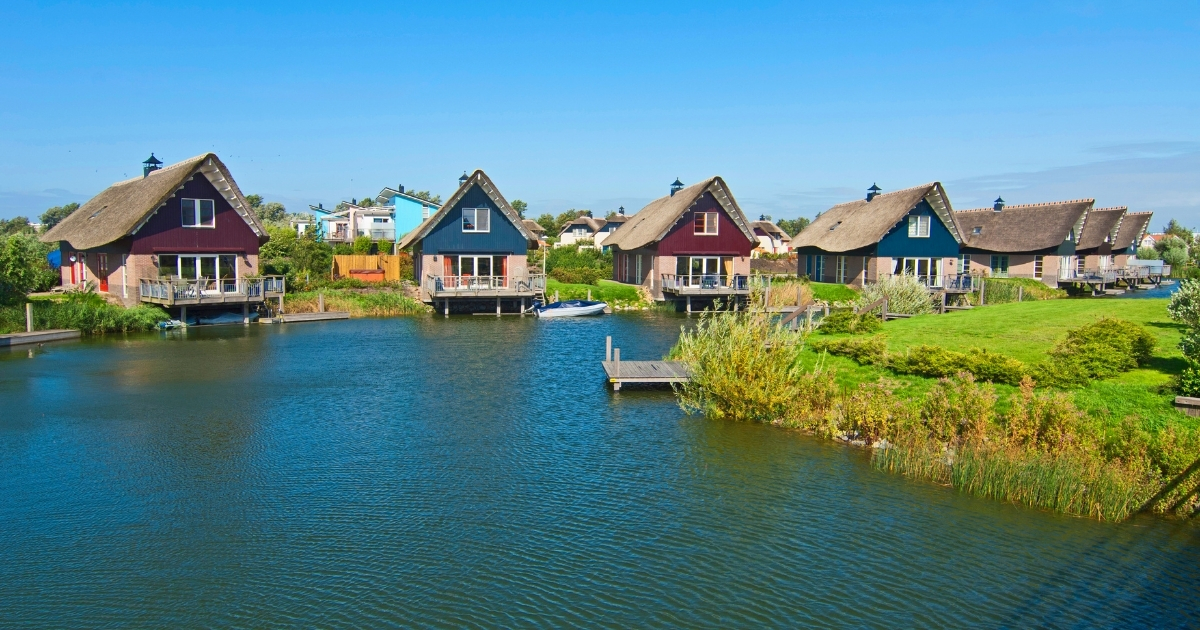 Group of holiday homes by a lake